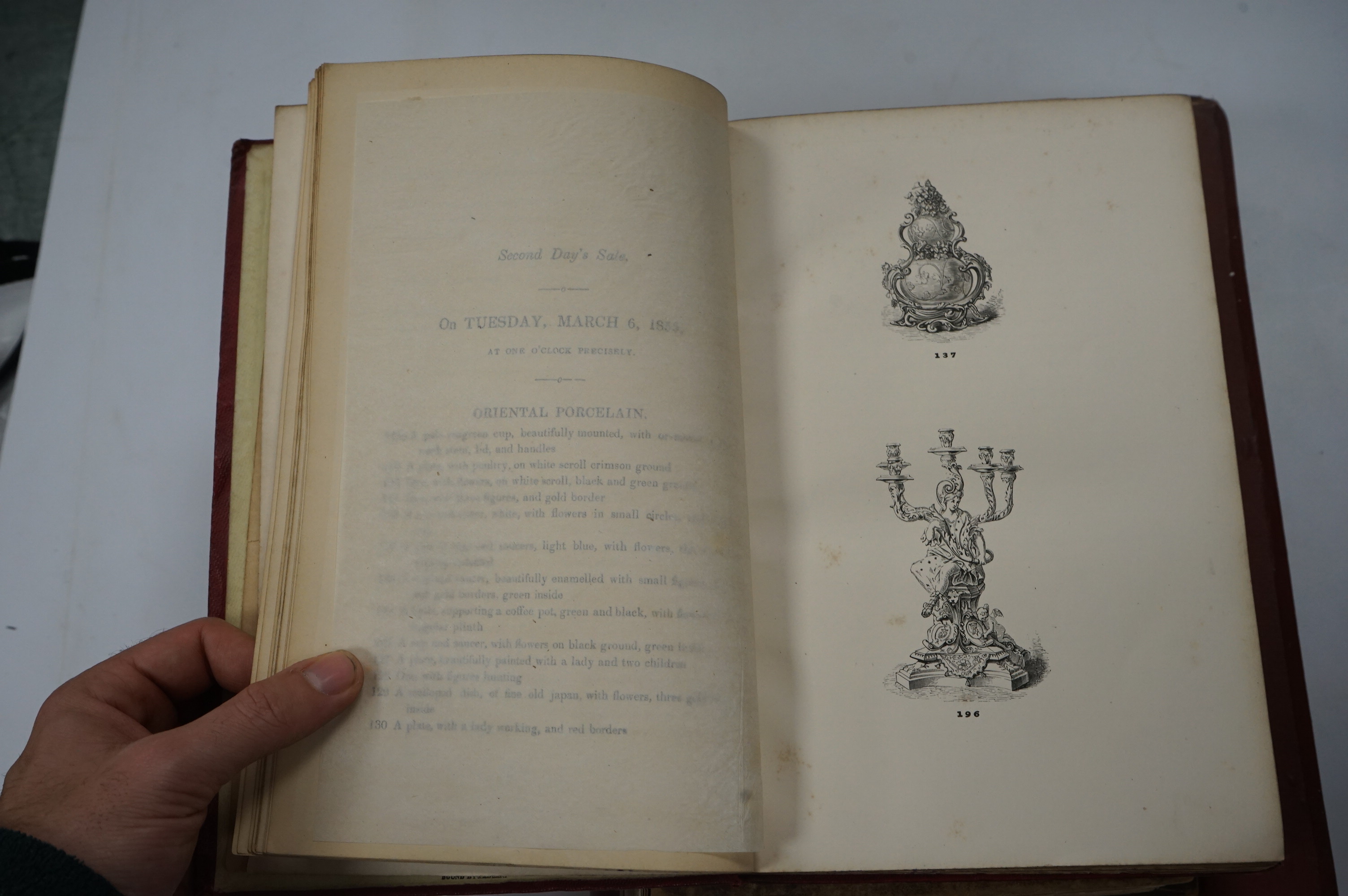 Hamilton Palace Collection (The). Illustrated Priced Catalogue, title in red & black with decorative border, illustrations, original pale green cloth, gilt, Paris, Librairie d'Art & London, Remington & Co., 1882; another